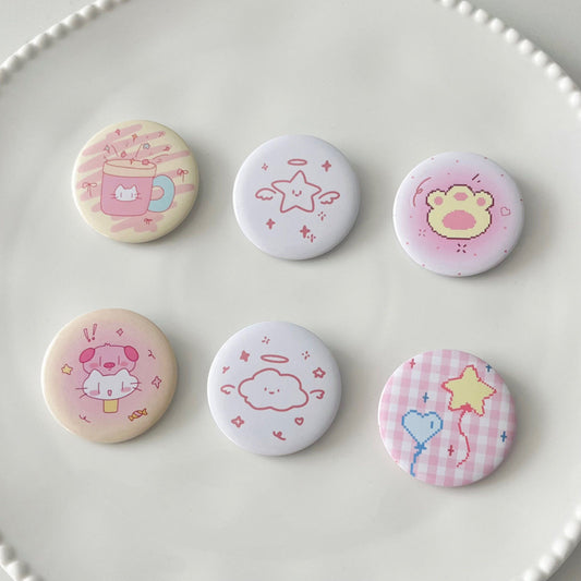Cute Button Pin Set (6 pcs)