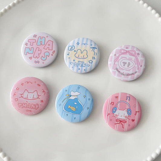 Cute Button Pin Set (6 pcs)