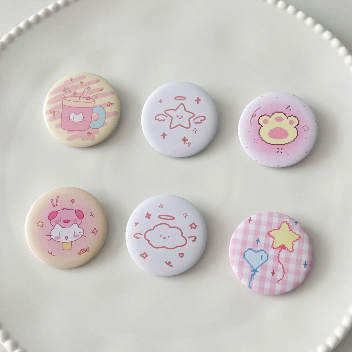 Cute Button Pin Set (6 pcs)