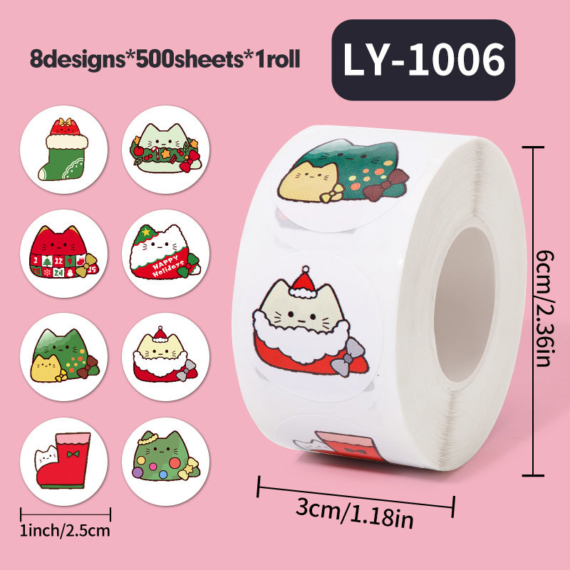 Christmas Sticker Roll for Gifts & Cards
