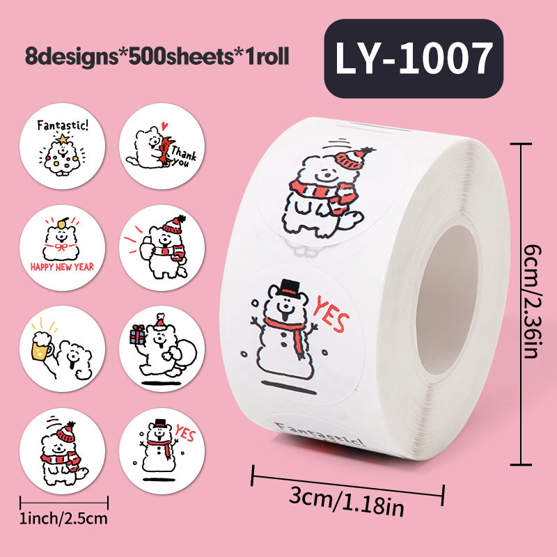 Christmas Sticker Roll for Gifts & Cards