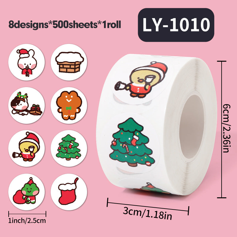 Christmas Sticker Roll for Gifts & Cards