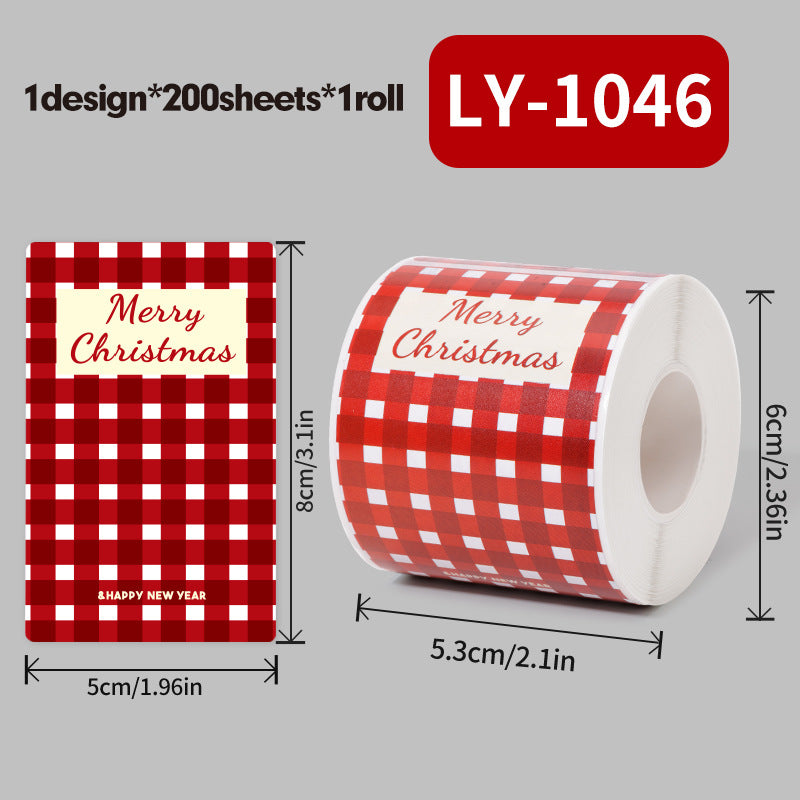 Christmas Sticker Roll for Gifts & Cards