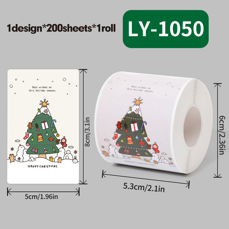 Christmas Sticker Roll for Gifts & Cards