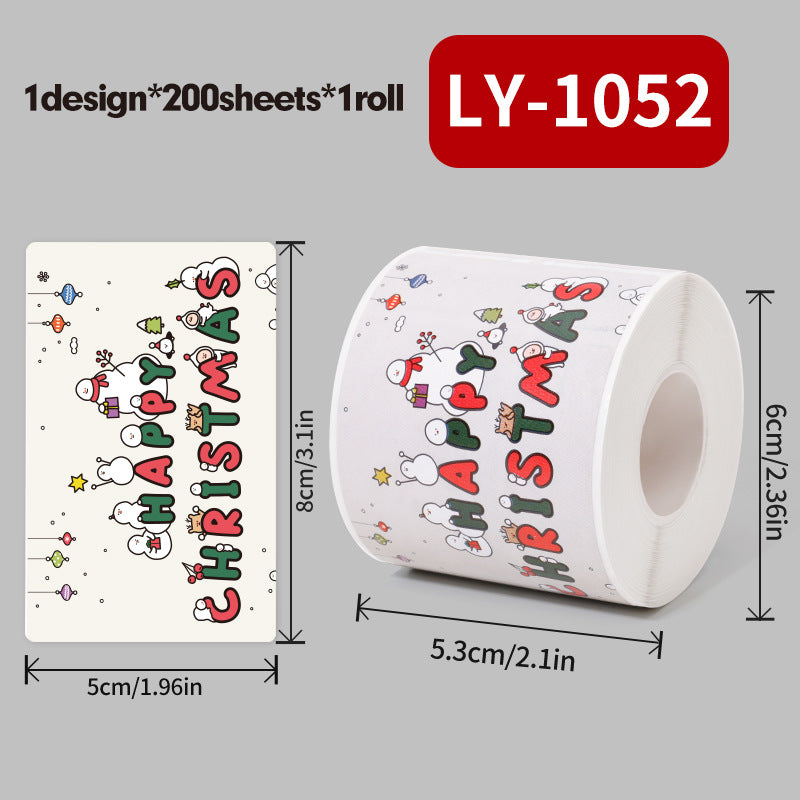 Christmas Sticker Roll for Gifts & Cards