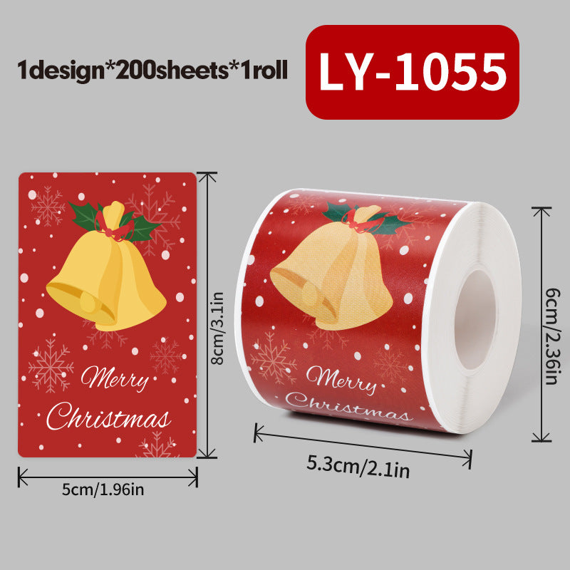 Christmas Sticker Roll for Gifts & Cards