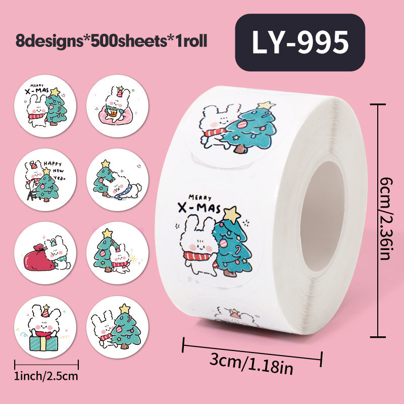 Christmas Sticker Roll for Gifts & Cards