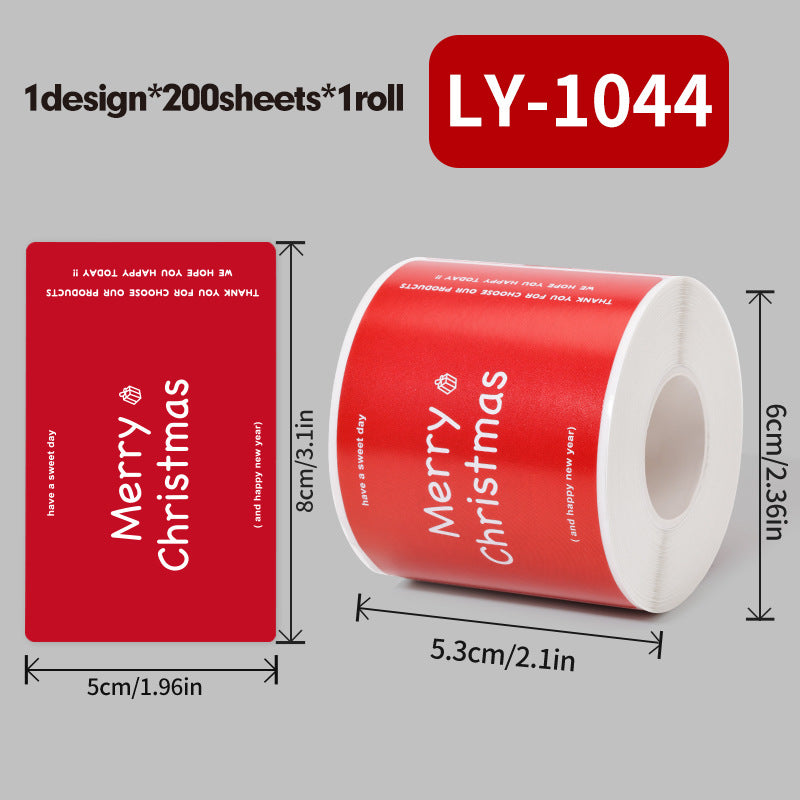 Christmas Sticker Roll for Gifts & Cards