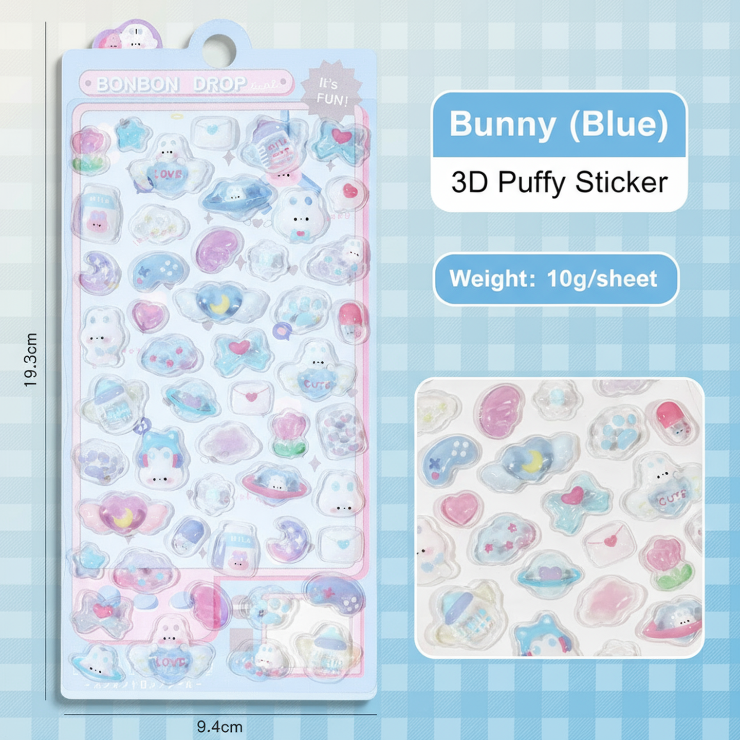 Cute Animal Friends Puffy Sticker Sheet