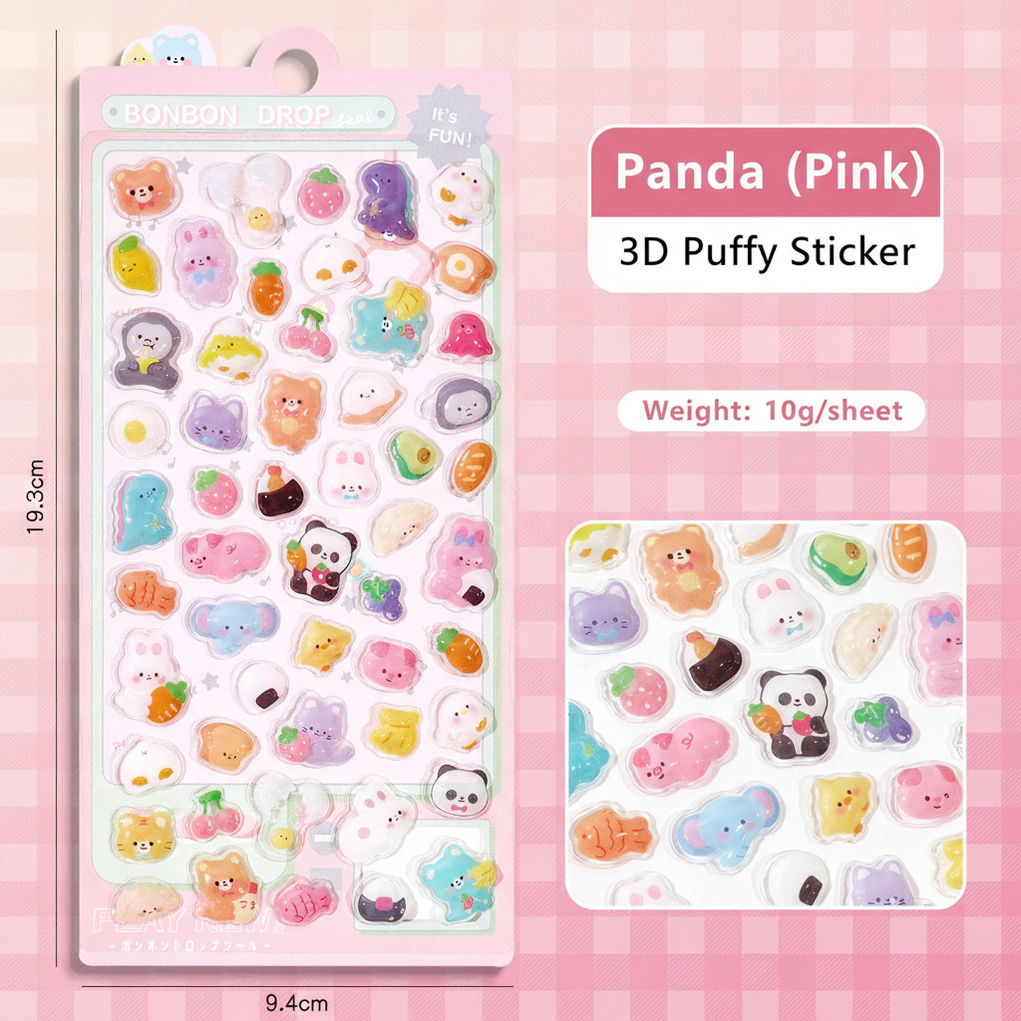 Cute Animal Friends Puffy Sticker Sheet